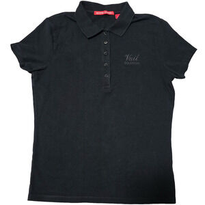Sope Creek Vail Colorado Women's Polo Shirt - Black Cotton Blend - Size Small